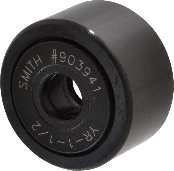 Accurate Bushing - 7/16" Bore, 1-1/2" Roller Diam x 7/8" Roller Width, Steel Yoke Cam Follower - 5,560 Lb Dynamic Load Capacity, 15/16" Overall Width - Americas Tooling