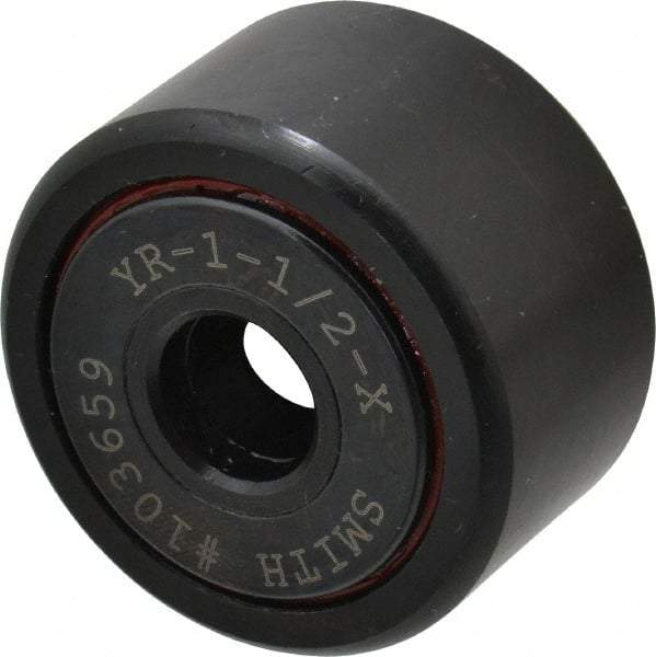 Accurate Bushing - 7/16" Bore, 1-1/2" Roller Diam x 7/8" Roller Width, Steel Yoke Cam Follower - 5,560 Lb Dynamic Load Capacity, 15/16" Overall Width - Americas Tooling