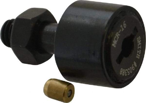 Accurate Bushing - 16mm Roller Diam x 11mm Width, 6mm Stud Diam x 16mm Length, Stud Cam Follower - Steel, 8mm Thread Length, M6x1 Thread, 28mm OAL, 3,800 N Dynamic Cap, 3,750 N Static Cap - Americas Tooling