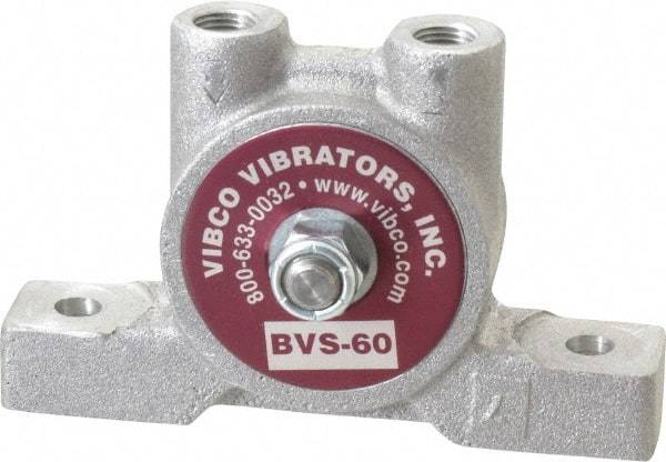 Vibco - 20 Lb. Force, 4 Cubic Feet per Minute, 12,000 RPM, 66 Decibel, Pneumatic Vibrator - 3-7/8" Long x 1-3/16" Wide x 2-3/8" High, 1/8 Port Inlet, 1/8 Port Outlet - Americas Tooling