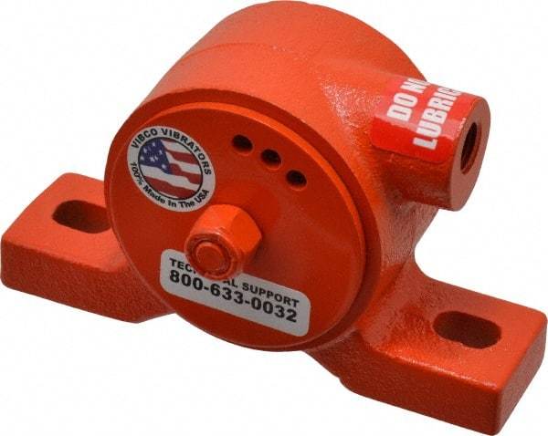 Vibco - 160 Lb. Force, 8 Cubic Feet per Minute, 12,000 RPM, 70 Decibel, Pneumatic Vibrator - 5-1/16" Long x 1-5/16" Wide x 2-5/16" High, 1/4 Port Inlet - Americas Tooling