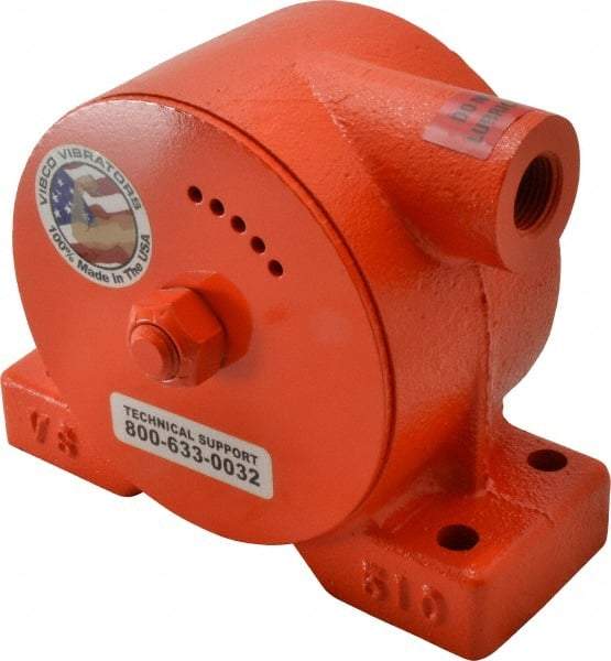 Vibco - 900 Lb. Force, 21 Cubic Feet per Minute, 4,500 RPM, 77 Decibel, Pneumatic Vibrator - 6-3/4" Long x 2-5/8" Wide x 5-3/8" High, 1/2 Port Inlet - Americas Tooling