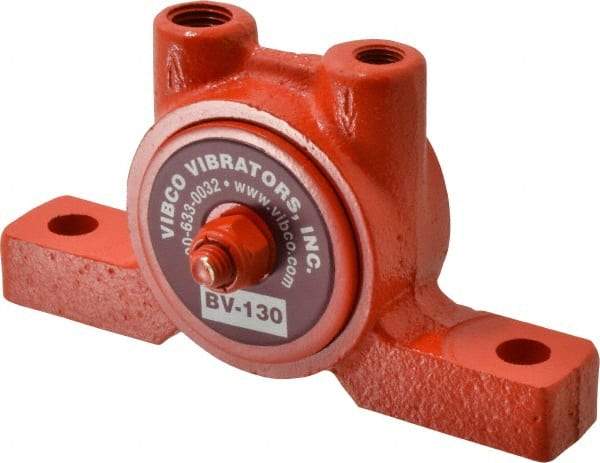 Vibco - 80 Lb. Force, 7-1/2 Cubic Feet per Minute, 19,000 RPM, 76 Decibel, Pneumatic Vibrator - 4-7/8" Long x 1-15/16" Wide x 2-3/4" High, 1/8 Port Inlet, 1/4 Port Outlet - Americas Tooling