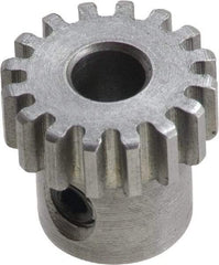 Boston Gear - 8 Pitch, 2-1/4" Pitch Diam, 18 Tooth Spur Gear - 1-1/4" Face Width, 7/8" Bore Diam, 1.81" Hub Diam, 14.5° Pressure Angle, Steel - Americas Tooling