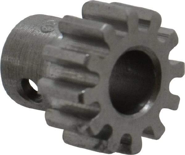 Boston Gear - 24 Pitch, 1/2" Pitch Diam, 12 Tooth Spur Gear - 1/4" Face Width, 1/4" Bore Diam, 0.36" Hub Diam, 14.5° Pressure Angle, Steel - Americas Tooling