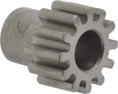 Boston Gear - 20 Pitch, 0.6" Pitch Diam, 12 Tooth Spur Gear - 3/8" Face Width, 5/16" Bore Diam, 0.46" Hub Diam, 14.5° Pressure Angle, Steel - Americas Tooling