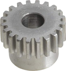 Boston Gear - 20 Pitch, 1" Pitch Diam, 20 Tooth Spur Gear - 3/8" Face Width, 3/8" Bore Diam, 0.84" Hub Diam, 14.5° Pressure Angle, Steel - Americas Tooling