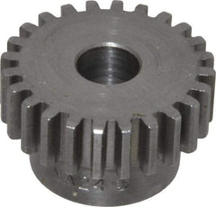 Boston Gear - 20 Pitch, 1.2" Pitch Diam, 24 Tooth Spur Gear - 3/8" Face Width, 3/8" Bore Diam, 0.92" Hub Diam, 14.5° Pressure Angle, Steel - Americas Tooling