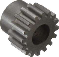 Boston Gear - 16 Pitch, 1" Pitch Diam, 16 Tooth Spur Gear - 1/2" Face Width, 1/2" Bore Diam, 0.81" Hub Diam, 14.5° Pressure Angle, Steel - Americas Tooling