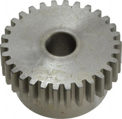 Boston Gear - 16 Pitch, 1-7/8" Pitch Diam, 30 Tooth Spur Gear - 1/2" Face Width, 1/2" Bore Diam, 1.58" Hub Diam, 14.5° Pressure Angle, Steel - Americas Tooling