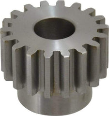 Boston Gear - 12 Pitch, 1-1/2" Pitch Diam, 18 Tooth Spur Gear - 3/4" Face Width, 5/8" Bore Diam, 1.15" Hub Diam, 14.5° Pressure Angle, Steel - Americas Tooling