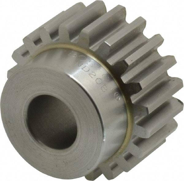 Boston Gear - 12 Pitch, 1.667" Pitch Diam, 20 Tooth Spur Gear - 3/4" Face Width, 5/8" Bore Diam, 1.32" Hub Diam, 14.5° Pressure Angle, Steel - Americas Tooling