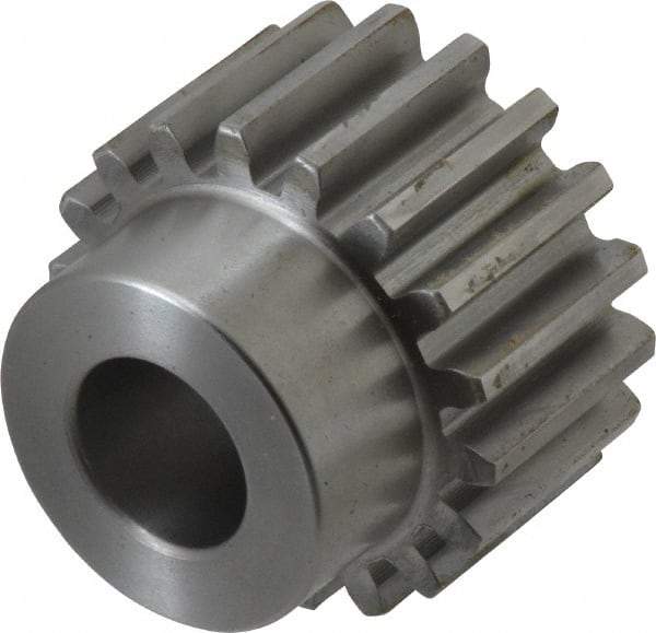 Boston Gear - 10 Pitch, 1.8" Pitch Diam, 18 Tooth Spur Gear - 1" Face Width, 3/4" Bore Diam, 1.42" Hub Diam, 14.5° Pressure Angle, Steel - Americas Tooling