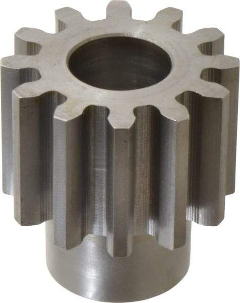 Boston Gear - 6 Pitch, 2" Pitch Diam, 12 Tooth Spur Gear - 1-1/2" Face Width, 1" Bore Diam, 1.46" Hub Diam, 14.5° Pressure Angle, Steel - Americas Tooling