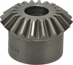 Boston Gear - 16 Pitch, 1-1/4" Pitch Diam, 20 Tooth Miter Gear - 0.28" Face Width, 7/16" Bore Diam, 1" Hub Diam, 20° Pressure Angle, Steel - Americas Tooling