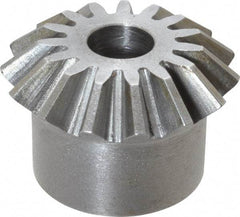 Boston Gear - 12 Pitch, 1-1/4" Pitch Diam, 15 Tooth Miter Gear - 0.29" Face Width, 3/8" Bore Diam, 1" Hub Diam, 20° Pressure Angle, Steel - Americas Tooling