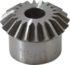 Boston Gear - 10 Pitch, 2" Pitch Diam, 20 Tooth Miter Gear - 0.45" Face Width, 5/8" Bore Diam, 1.62" Hub Diam, 20° Pressure Angle, Steel - Americas Tooling