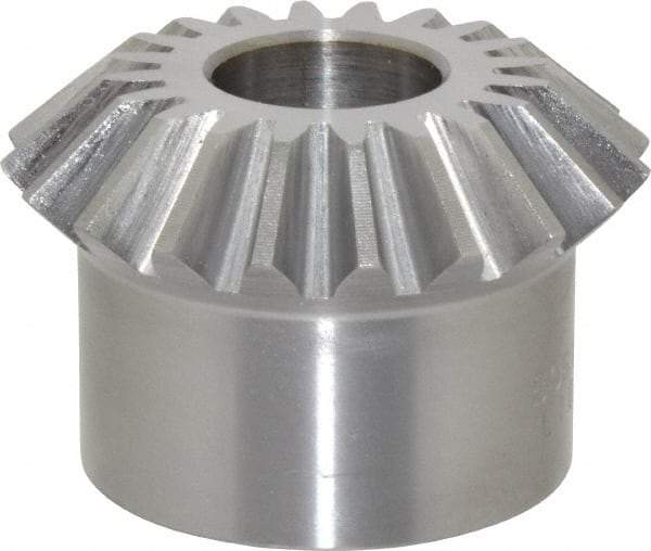 Boston Gear - 10 Pitch, 2" Pitch Diam, 20 Tooth Miter Gear - 0.45" Face Width, 3/4" Bore Diam, 1.62" Hub Diam, 20° Pressure Angle, Steel - Americas Tooling