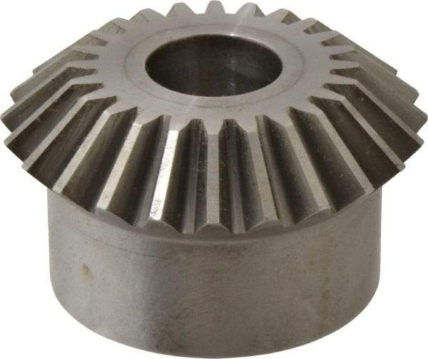 Boston Gear - 8 Pitch, 3" Pitch Diam, 24 Tooth Miter Gear - 0.68" Face Width, 1" Bore Diam, 2-1/2" Hub Diam, 20° Pressure Angle, Steel - Americas Tooling