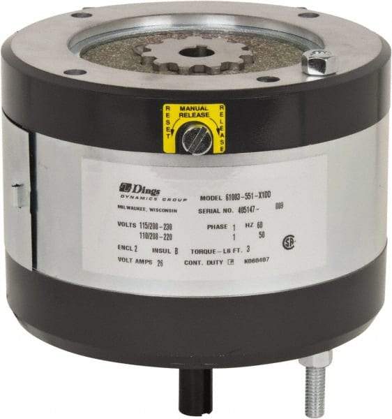 Dings Dynamics Group - 115/230 Volts at 60 Hertz, 3 Ft./Lb. Torque Disc Brake - 56C Frame, 5/8" Hub Bore, NEMA 2 Enclosure - Americas Tooling