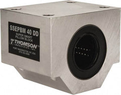 Thomson Industries - 40mm Inside Diam, 13,700 Lbs. Dynamic Capacity, Closed Single Pillow Block Linear Bearing - 91mm Overall Height x 108mm Overall Width, 58mm Btw Mount Hole Centers - Americas Tooling