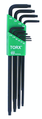 10 Piece - T6; T7; T8; T9; T10; T15; T20; T25; T27; T30 - Torx Long Arm L-Key Set - Americas Tooling