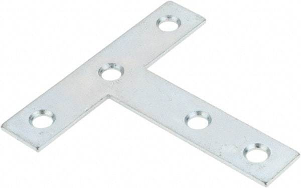 Value Collection - 3" Long x 3" Wide, Steel, Tee Plates, Brace - Zinc Plated - Americas Tooling