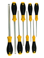 8 Piece - 1/8 - 3/8" - Ball End Hex Screwdriver MagicRing® Screw Holding SoftFinish® Cushion Grip - Americas Tooling