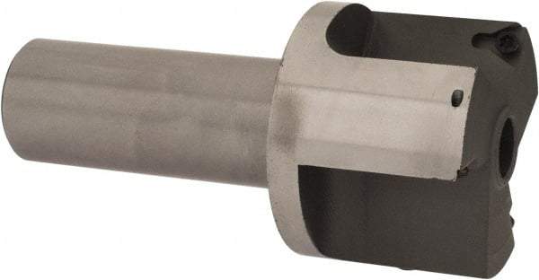 Everede Tool - 2 Inch Diameter, Interchangeable Pilot, Straight 1 Inch Shank Diameter, 3 Insert, Indexable Counterbore - 3.2 Inch Overall Length, TPGH 215 Insert, 7/16 Inch Pilot Hole Diameter Compatibility - Americas Tooling