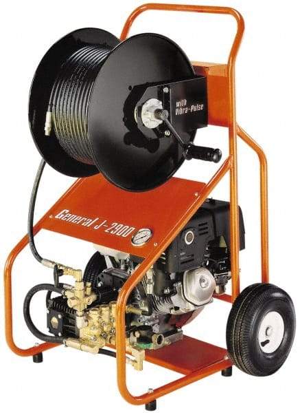 General Pipe Cleaners - Gas Jet Battery Drain Cleaning Machine - For 3" to 8" Pipe, 200' Cable - Americas Tooling