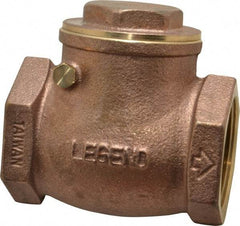 Legend Valve - 1-1/2" Brass Check Valve - Inline, FNPT x FNPT, 200 WOG - Americas Tooling