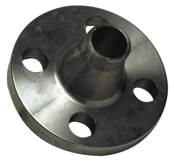 Merit Brass - 5" Pipe, 10" OD, Stainless Steel, Weld Neck Pipe Flange - 8-1/2" Across Bolt Hole Centers, 7/8" Bolt Hole, 150 psi, Grades 304 & 304L - Americas Tooling