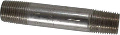 Merit Brass - Schedule 40, 1/8" Pipe x 2" Long, Grade 304/304L Stainless Steel Pipe Nipple - Welded & Threaded - Americas Tooling