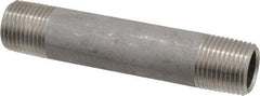 Merit Brass - Schedule 40, 1/2" Pipe x 4" Long, Grade 304/304L Stainless Steel Pipe Nipple - Welded & Threaded - Americas Tooling