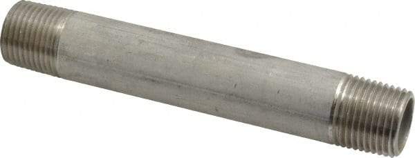 Merit Brass - Schedule 40, 1/2" Pipe x 5" Long, Grade 304/304L Stainless Steel Pipe Nipple - Welded & Threaded - Americas Tooling