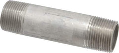 Merit Brass - Schedule 40, 1" Pipe x 4-1/2" Long, Grade 304/304L Stainless Steel Pipe Nipple - Welded & Threaded - Americas Tooling