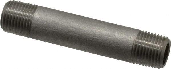 Merit Brass - Schedule 40, 1/8" Pipe x 2" Long, Grade 316/316L Stainless Steel Pipe Nipple - Welded & Threaded - Americas Tooling