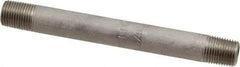 Merit Brass - Schedule 40, 1/8" Pipe x 3-1/2" Long, Grade 316/316L Stainless Steel Pipe Nipple - Welded & Threaded - Americas Tooling