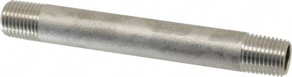 Merit Brass - Schedule 40, 1/4" Pipe x 4" Long, Grade 316/316L Stainless Steel Pipe Nipple - Welded & Threaded - Americas Tooling