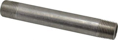 Merit Brass - Schedule 40, 1/2" Pipe x 5-1/2" Long, Grade 316/316L Stainless Steel Pipe Nipple - Welded & Threaded - Americas Tooling