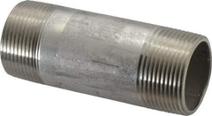 Merit Brass - Schedule 40, 1-1/4" Pipe x 4" Long, Grade 316/316L Stainless Steel Pipe Nipple - Welded & Threaded - Americas Tooling