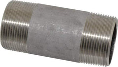 Merit Brass - Schedule 40, 1-1/2" Pipe x 4" Long, Grade 316/316L Stainless Steel Pipe Nipple - Welded & Threaded - Americas Tooling