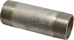 Merit Brass - Schedule 40, 1-1/2" Pipe x 5" Long, Grade 316/316L Stainless Steel Pipe Nipple - Welded & Threaded - Americas Tooling