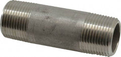 Merit Brass - Schedule 80, 3/4" Pipe x 3" Long, Grade 316/316L Stainless Steel Pipe Nipple - Seamless & Threaded - Americas Tooling