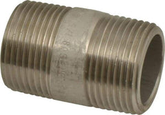 Merit Brass - Schedule 80, 1" Pipe x 2" Long, Grade 316/316L Stainless Steel Pipe Nipple - Seamless & Threaded - Americas Tooling