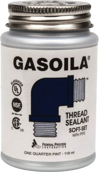 Federal Process - 1/4 Pt Brush Top Can Blue/Green Easy Seal Applicator with Gasoila Soft-Set - 600°F Max Working Temp - Americas Tooling