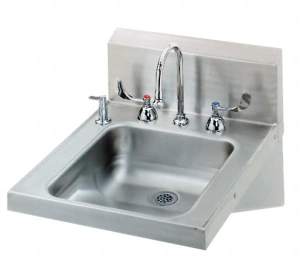 Eagle MHC - 14" Long x 16" Wide Inside, 1 Compartment, Grade 304 Stainless Steel Stainless Steel ADA Lavatory Sink-Wall Mount - 18 Gauge, 24-1/8" Long x 19" Wide Outside, 6" Deep - Americas Tooling