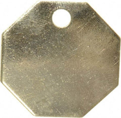 C.H. Hanson - 1-1/4 Inch Diameter, Octagonal, Brass Blank Metal Tag - Blank, 50 Pieces - Americas Tooling