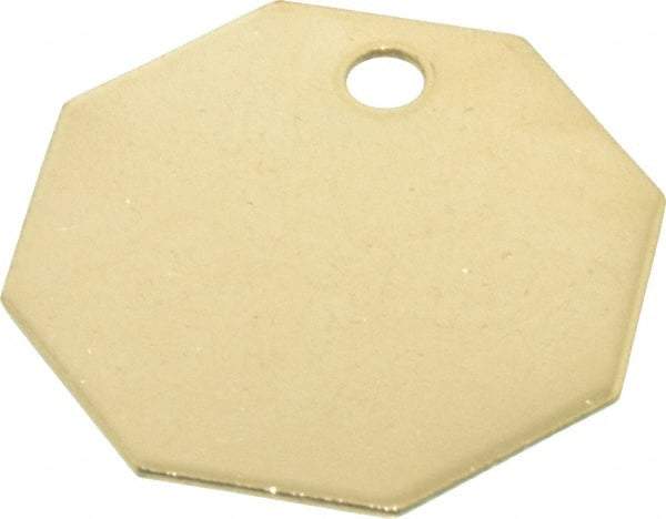 C.H. Hanson - 1-1/2 Inch Diameter, Octagonal, Brass Blank Metal Tag - Blank, 25 Pieces - Americas Tooling