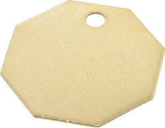 C.H. Hanson - 1-1/2 Inch Diameter, Octagonal, Brass Blank Metal Tag - Blank, 25 Pieces - Americas Tooling